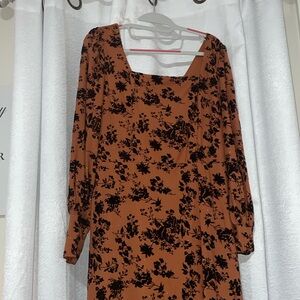 Burnt Orange Maxi Dress with Glitter